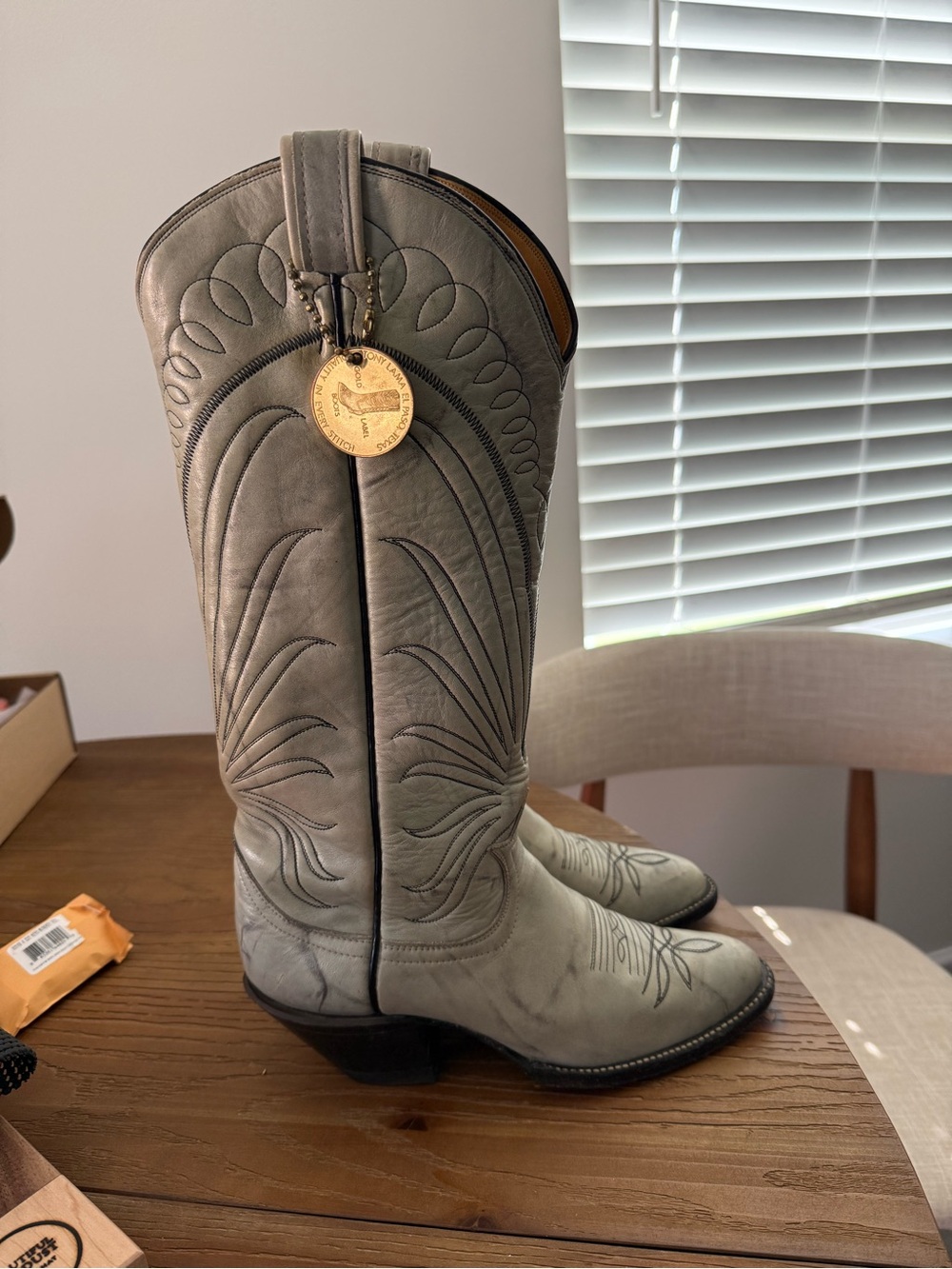 Vintage Tony Lama Gold Label 7119 Marbled Leather Western Cowboy Boots 6B Womens